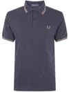 Fred Perry Short Sleeve Twin Tipped Polo Shirt In Blue