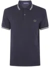 Fred Perry Short Sleeve Twin Tipped Polo Shirt In Black