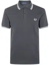 Fred Perry Logo-detail Polo Shirt In Gray