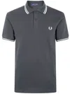 Fred Perry Logo-detail Polo Shirt In Gray