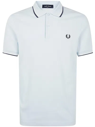 Fred Perry Twin Tipped Shirt In Light Ecru Snow White Tennis Blue