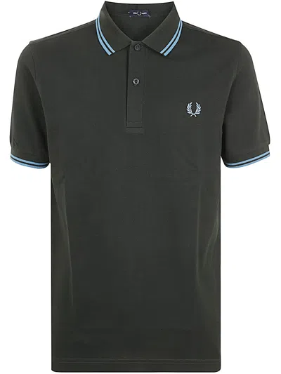 Fred Perry Twin Tipped Shirt In Green