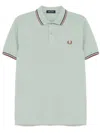Fred Perry Twin Tipped Shirt Clothing In Silver Blue Tennis Blue Cinnamon