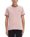 Fred Perry Twin Tipped Short Sleeve Tee In Dusty Rose Pink