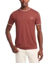 Fred Perry Twin Tipped Short Sleeve Tee In Rust