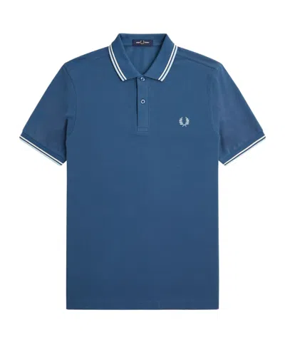 Fred Perry Twin Tipped Short-sleeved Polo Shirt In Blue
