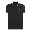 Fred Perry Twin Tipped Cotton Polo Shirt In Black