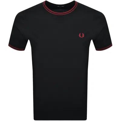 Fred Perry Twin Tipped Short Sleeved T Shirt Black