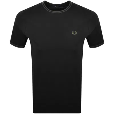 Fred Perry Twin Tipped Short Sleeved T Shirt Black