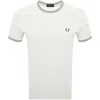 Fred Perry Twin Tipped Short Sleeved T Shirt Cream