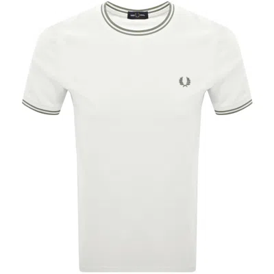 Fred Perry Twin Tipped Short Sleeved T Shirt Cream