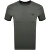Fred Perry Twin Tipped Short Sleeved T Shirt Green In Green
