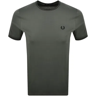 Fred Perry Twin Tipped Short Sleeved T Shirt Green