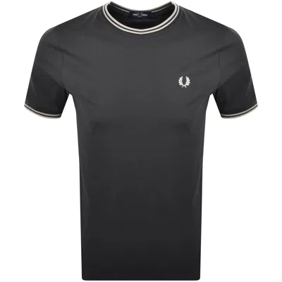 Fred Perry Twin Tipped Short Sleeved T Shirt Grey