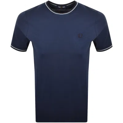 Fred Perry Twin Tipped Short Sleeved T Shirt Navy