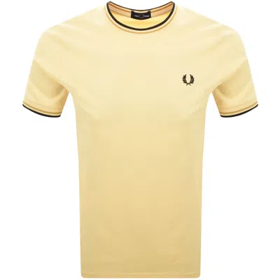 Fred Perry Twin Tipped Short Sleeved Tshirt Yellow