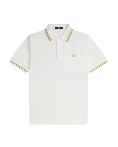 Fred Perry Twin Tipped Slim Fit Polo In White