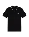 Fred Perry Mens Twin Tipped Signature Polo Shirt Nos In Black 350
