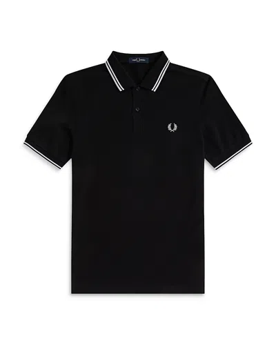 Fred Perry Mens Twin Tipped Signature Polo Shirt Nos In Black 350