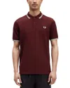 Fred Perry Logo-embroidered Cotton Polo Shirt In Oxblood/shaded Stone
