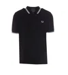 Fred Perry Twin Tipped Cotton Polo Shirt In Black