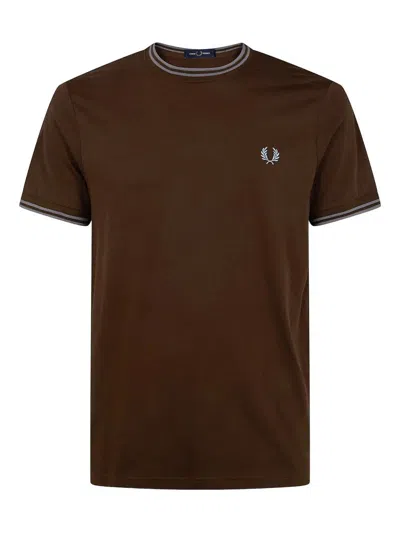 Fred Perry Cotton T-shirt In Brown