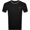 Fred Perry Logo-tape Cotton T-shirt In Black