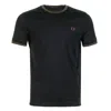 Fred Perry Twin Tipped T Shirt Black Shaded Stone In Black