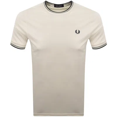 Fred Perry Twin Tipped T Shirt Cream
