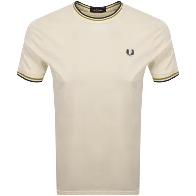 Fred Perry Twin Tipped T Shirt Cream In Neutral