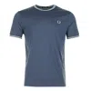 Fred Perry Twin Tipped T Shirt Dark Airforce Bayleaf In Blue
