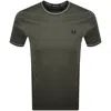 Fred Perry Twin Tipped T Shirt Field Green In Gray