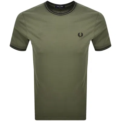 Fred Perry Twin Tipped T Shirt Green