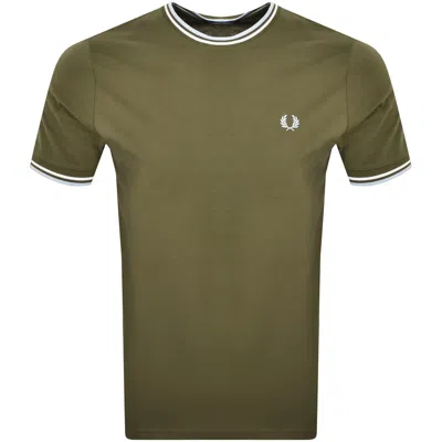 Fred Perry Twin Tipped T Shirt Green