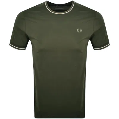 Fred Perry Twin Tipped T Shirt Green
