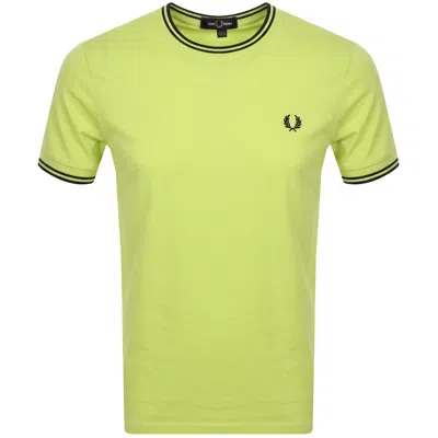 Fred Perry Twin Tipped T Shirt Green In Blue