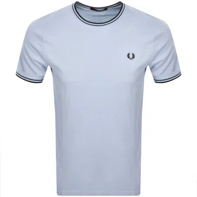 Fred Perry Twin Tipped T Shirt Light Smoke Blue