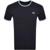 Fred Perry Twin Tipped T Shirt Navy