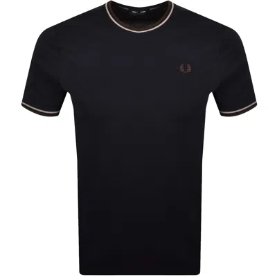 Fred Perry Twin Tipped T Shirt Navy In Multi