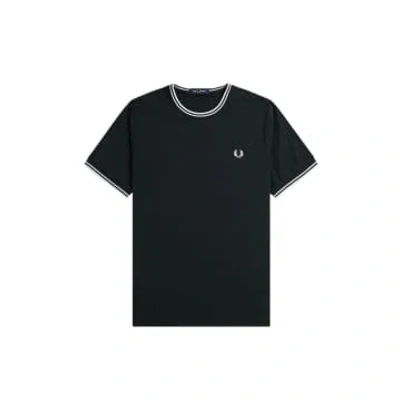 Fred Perry Twin Tipped T-shirt Night Green / Snow White