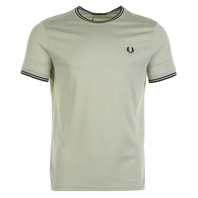 Fred Perry Twin Tipped T Shirt Seagrass / Black In Green