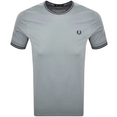 Fred Perry Twin Tipped T Shirt Stockport Blue In Gray