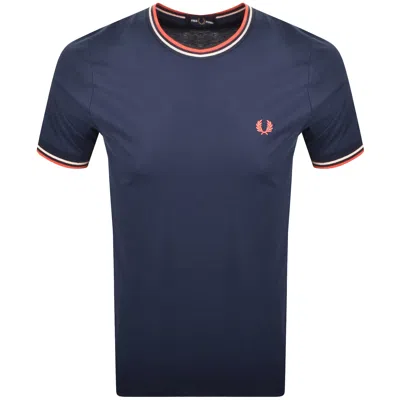 Fred Perry Twin Tipped T Shirt Tennis Blue