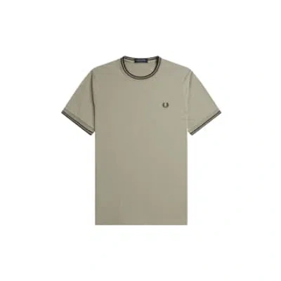 Fred Perry Twin Tipped T-shirt Warm Grey / Carrington Brick