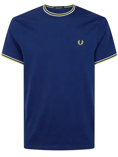 Fred Perry "" Twin Tipped T-shirt In Blue