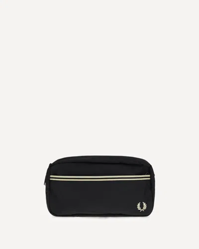 Fred Perry Twin Tipped Webbing Shoulder Bag In Black