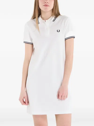 Fred Perry Twin-tipped Mini Dress In White