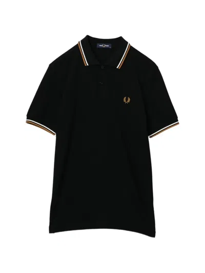 Fred Perry Polo Shirt Contrast Trim Short Sleeves In Black