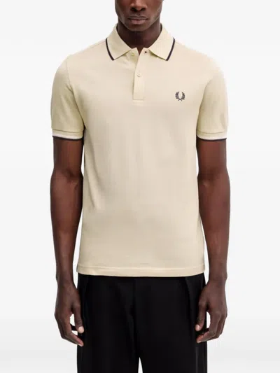 Fred Perry Twin-tipped Polo Shirt In Neutral