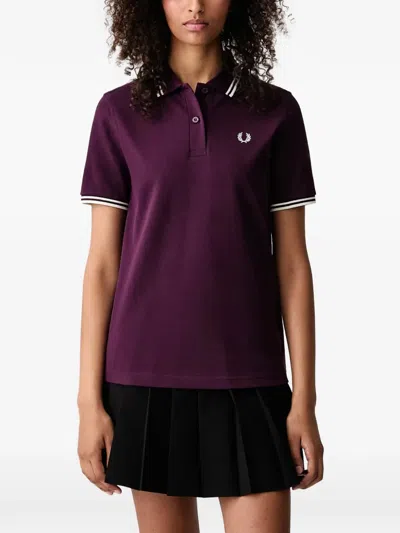 Fred Perry Twin-tipped Polo Shirt In Purple